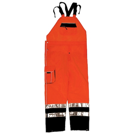 L-XL, Orange, Class E, Premium Black Series Rainwear Bib